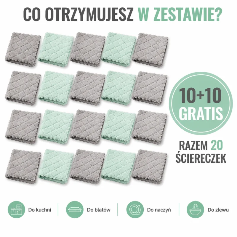 Ściereczki Kuchenne AbsorbFiber™ 10+10 GRATIS - obrazek 2
